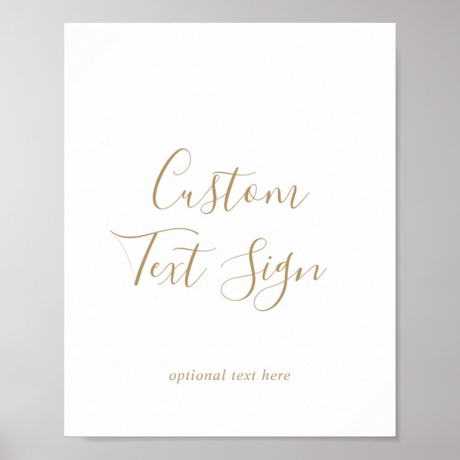 Minimalist Gold Cards & Gifts Custom Text Sign (Front)