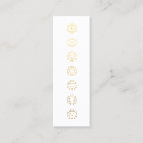 Minimalist Gold Chakras Meditation Business Card