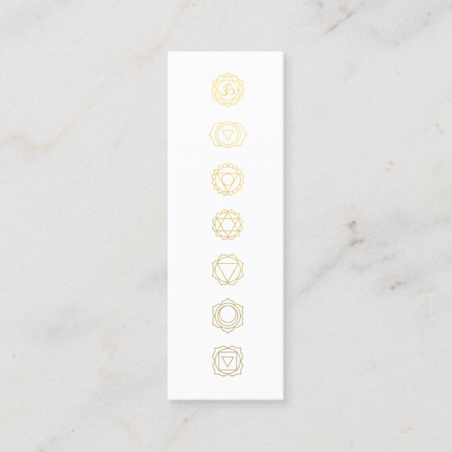 Minimalist Gold Chakras Meditation Business Card (Front)