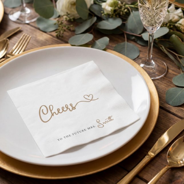 Minimalist Gold Cheers to the Future Mrs Napkins (Creator Uploaded)