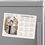 Minimalist Gold Christmas Wedding Photo Calendar<br><div class="desc">Celebrate the holidays in style with this minimalist gold Christmas Calendar featuring your favorite photo. This elegant design with a modern gold foil accent is perfect for spreading holiday cheer to loved ones. Add your names and a personalized message to create a truly unique Calendar.</div>