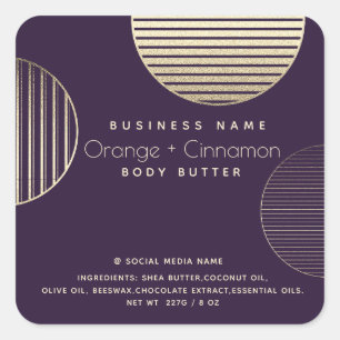 Minimalist Gold circles Simple modern Square Sticker