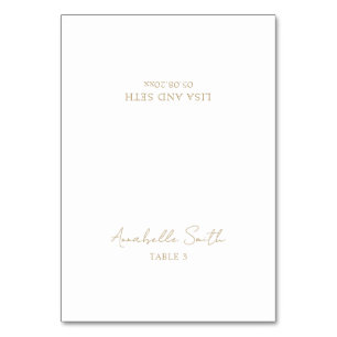 Minimalist Gold Classic Wedding Place Card