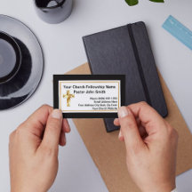 Minimalist Gold Cross Church Business Cards