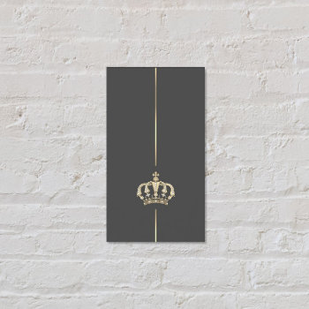 Minimalist Gold Crown Business Card by istanbuldesign at Zazzle