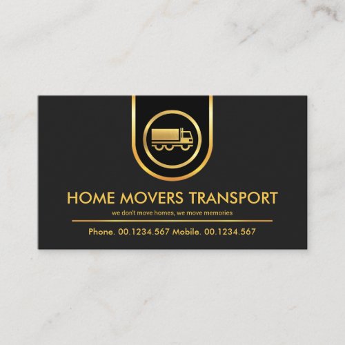 Minimalist Gold Curved Border Logistics Driver Business Card