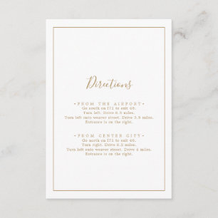 Minimalist Gold Directions Enclosure Card