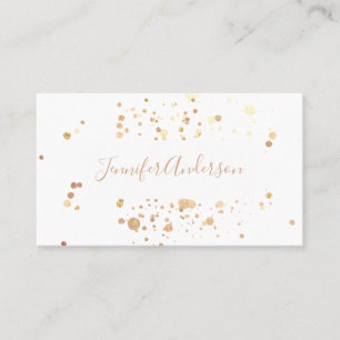 Minimalist Gold Dots Modern Elegant White Beauty Business Card
