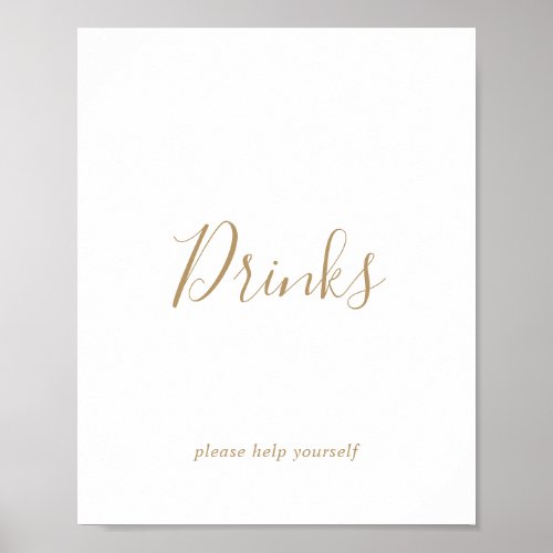 Minimalist Gold Drinks Sign