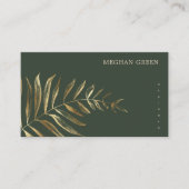 Minimalist Gold Faux Foil Foliage Business Card (Front)