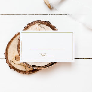 Minimalist Gold Flat Wedding Place Card