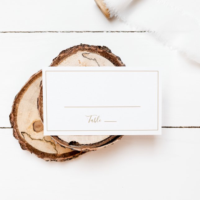 Minimalist Gold Flat Wedding Place Card (Creator Uploaded)