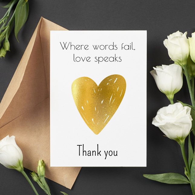 Minimalist Gold Foil Heart  Thank You Card (Creator Uploaded)