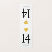 Minimalist Gold Foil Heart WeddingTable Number (Outside Unfolded)