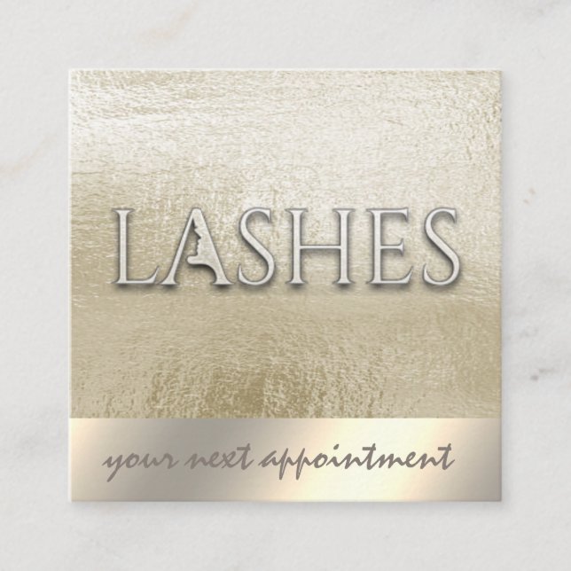 Minimalist gold foil LASH EXTENSION Appointment Card (Front)