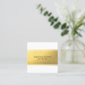 Minimalist Gold Foil Square Business Card (Standing Front)
