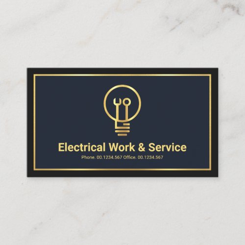 Minimalist Gold Frame Creative Bulb Business Card