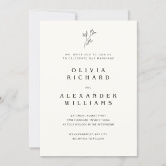 Minimalist Gold Frame Wedding Invite