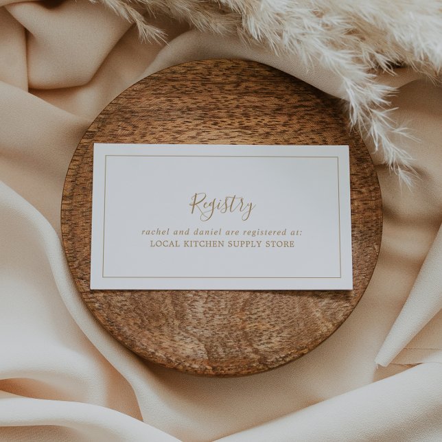 Minimalist Gold Gift Registry Enclosure Card (Creator Uploaded)