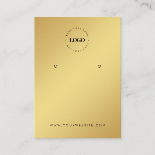 Minimalist Gold Gradient Your Logo Earring Display Business Card