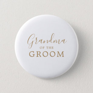 Minimalist Gold Grandma of the Groom Bridal Shower Button