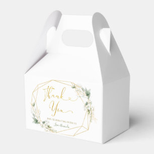 Minimalist Gold Greenery Geometric Baby in Bloom Favor Boxes