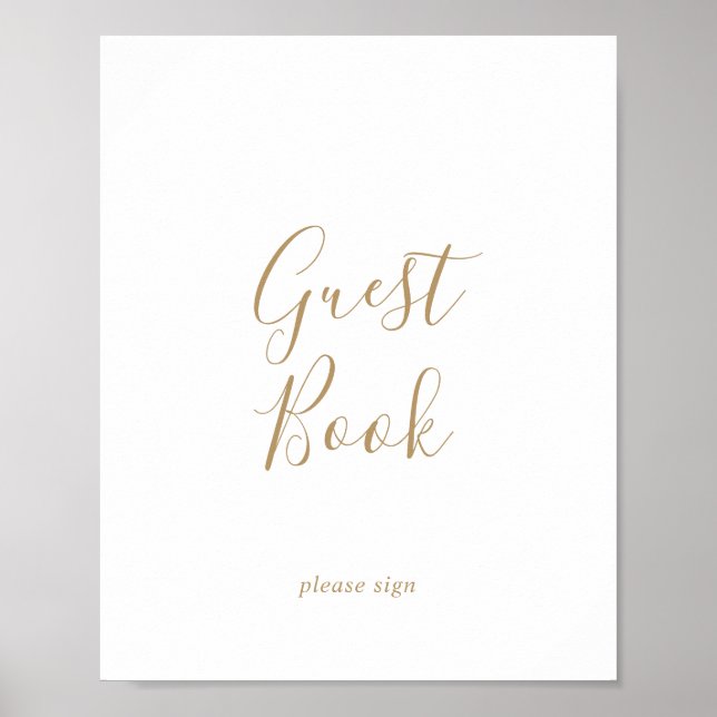 Minimalist Gold Guest Book Sign (Front)