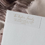 Minimalist Gold Holiday Family Return Address Label<br><div class="desc">These minimalist gold holiday family return address labels are perfect for a simple holiday card or invitation. The design features classic gold and white typography paired with a rustic yet elegant script font with hand lettered style.</div>