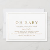 Minimalist Gold Horizontal Oh Baby Baby Shower Invitation (Front)