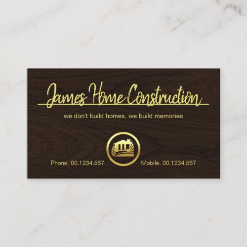 Minimalist Gold Line Brown Timber ZazzleMade Business Card