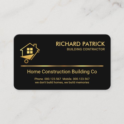 Minimalist Gold Line Home Repairs Business Card