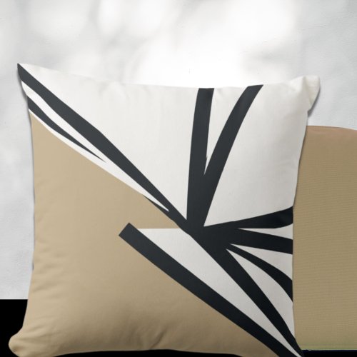 Minimalist Gold Linear Color Block Design Throw Pillow
