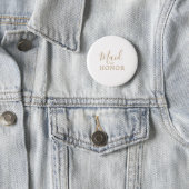 Minimalist Gold Maid of Honor Bridal Shower Button (In Situ)