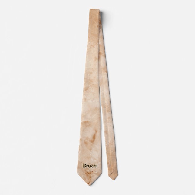 Minimalist Gold Marble Gold Monogram Neck Tie (Front)