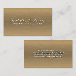 Minimalist Gold Metal Texture Background Business Card