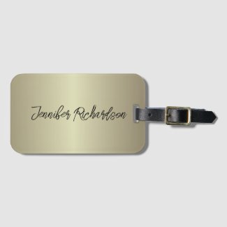 Minimalist Gold Metallic Modern Chic Fancy Script
