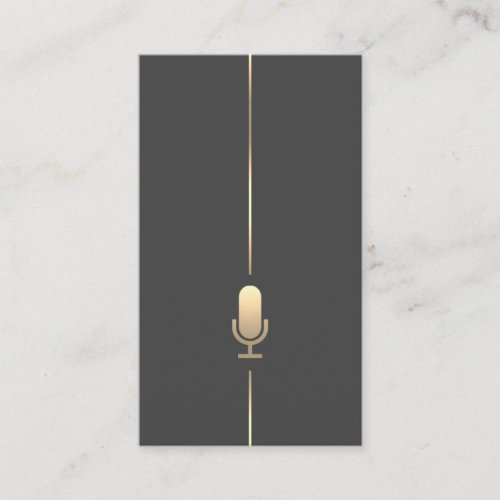 Minimalist Gold Microphone Business Card