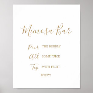 Minimalist Gold Mimosa Bar Bridal Sign