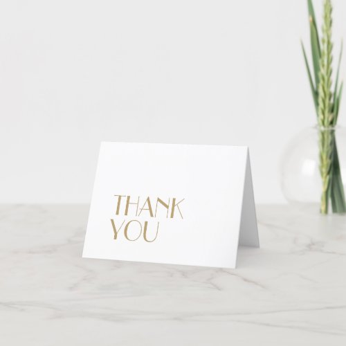 Minimalist Gold Modern Art Deco Wedding Thank You