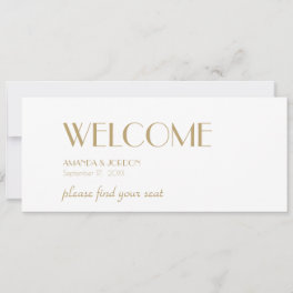 Minimalist Gold Modern Deco Seating Chart Header