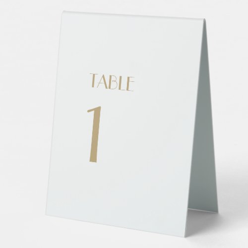Minimalist Gold Modern Deco Table Number Tent Sign