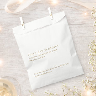 Minimalist Gold Modern Wedding Favor Bag