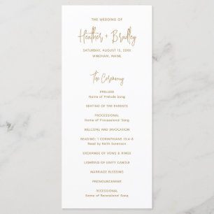 Minimalist Gold Modern Wedding Program