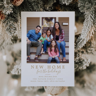 Minimalist Gold New Home For The Holidays Photo Holiday Card