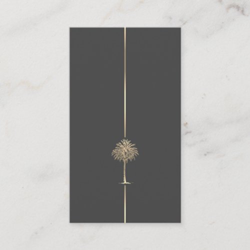 Minimalist Gold Palm Tree Business Card