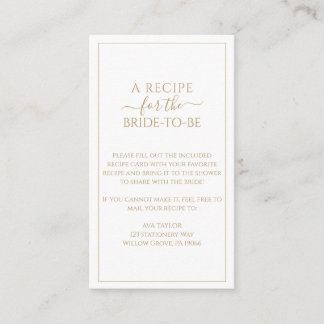 Minimalist Gold Recipe Request Card