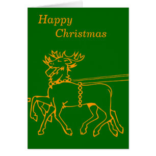 minimalist gold reindeer design for christmas cards