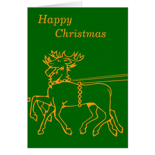 minimalist gold reindeer design for christmas cards (Front)