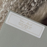 Minimalist Gold Return Address Label<br><div class="desc">These minimalist gold return address labels are perfect for a simple wedding. The modern romantic design features classic gold and white typography paired with a rustic yet elegant calligraphy with vintage hand lettered style. Customizable in any color. Keep the design simple and elegant, as is, or personalize it by adding...</div>