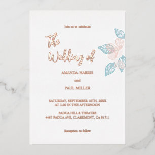 Minimalist gold/rose gold Foil Wedding Invitation